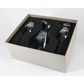 Logo Branded Essence/Lyrica Crystal Wine Set w/Decanter & 2 Wine Glasses