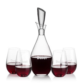 Customized Juliette Decanter & 4 Boston Stemless Wine