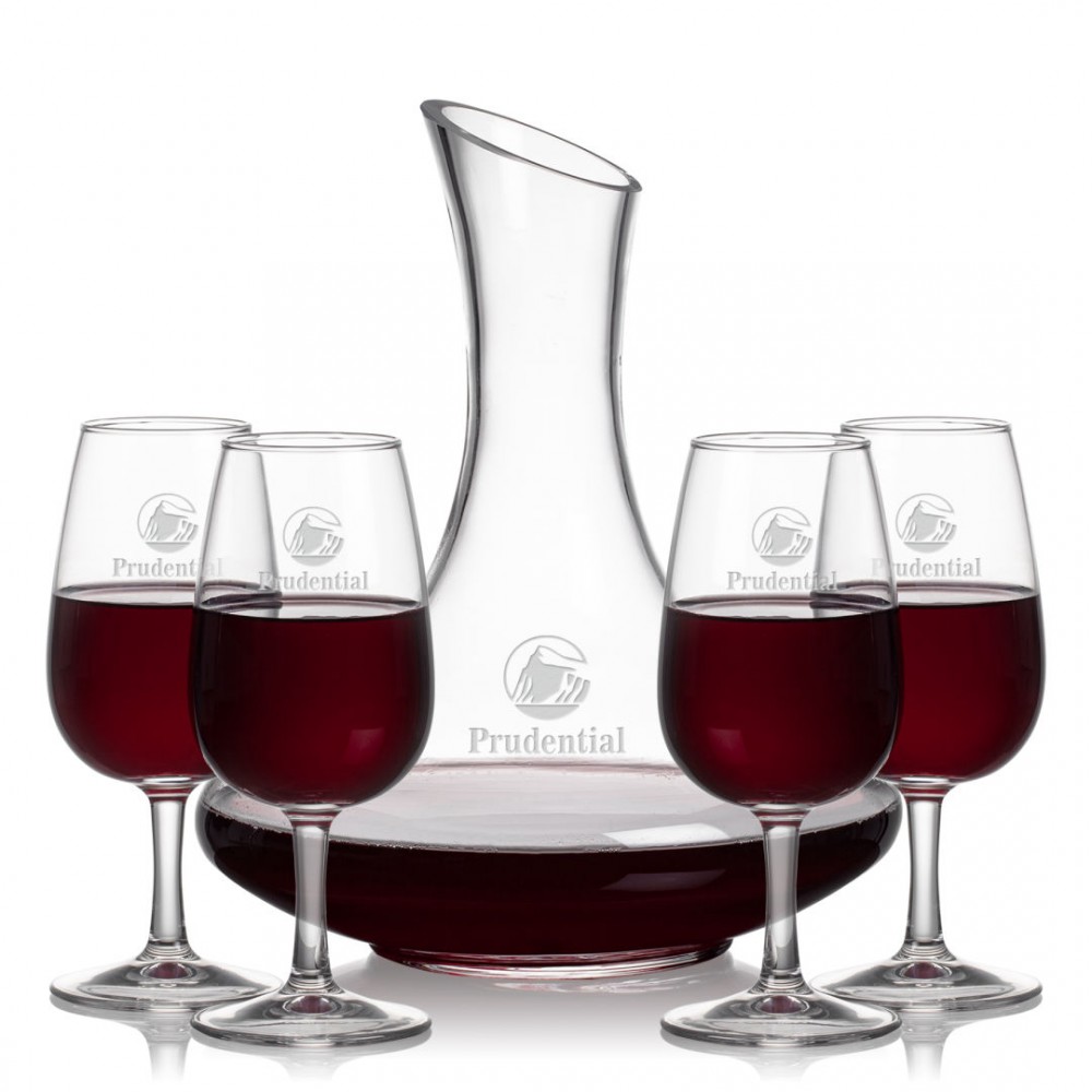 Kanata Carafe & 4 Vantage Wine with Logo