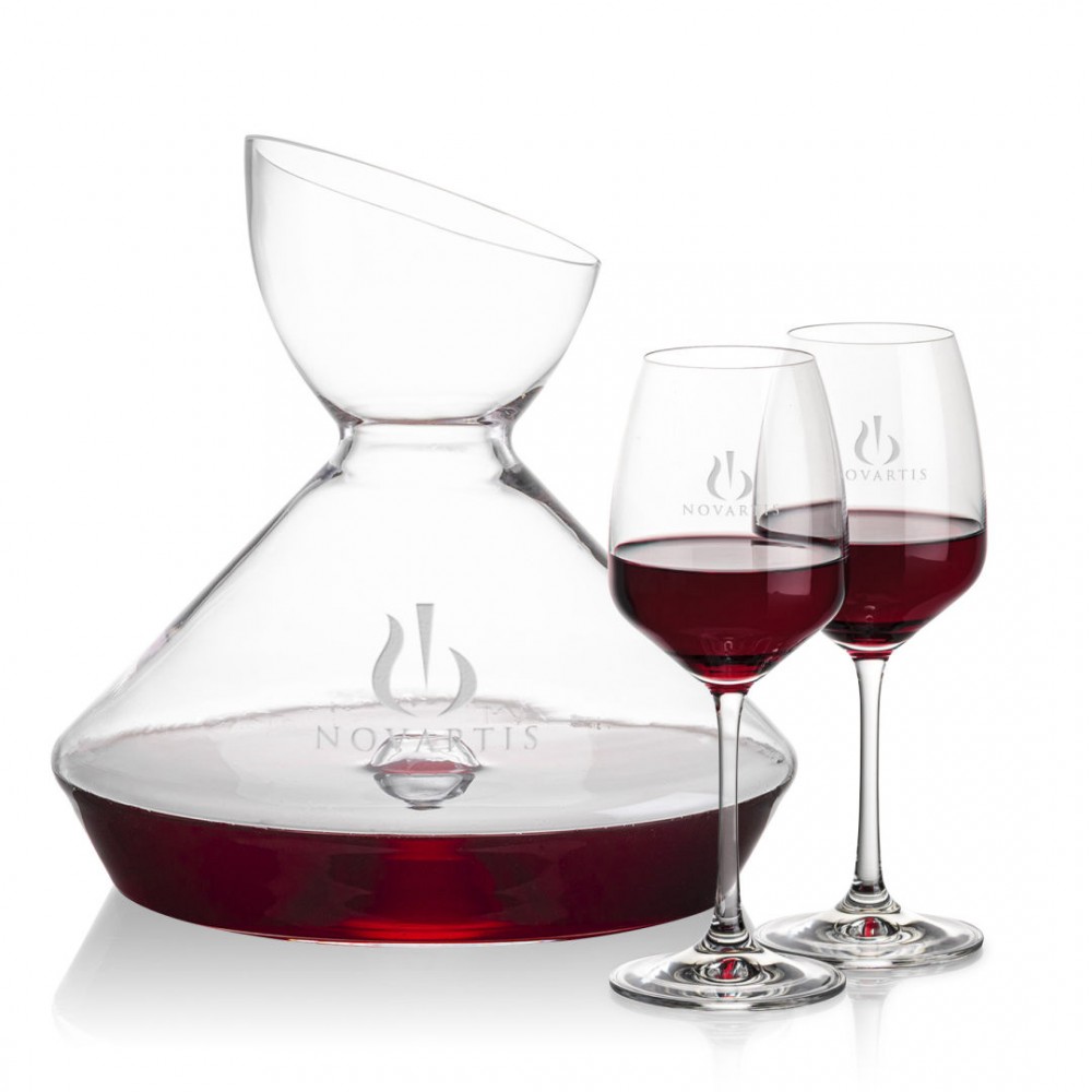 Woodbury Carafe & Oldham Wine with Logo Woodbury Carafe & Oldham Wine with Logo