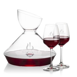 Woodbury Carafe & Oldham Wine with Logo