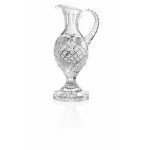 Logo Branded Hand Cut 24% Lead Crystal Carafes Award w/ Round Handle (13")