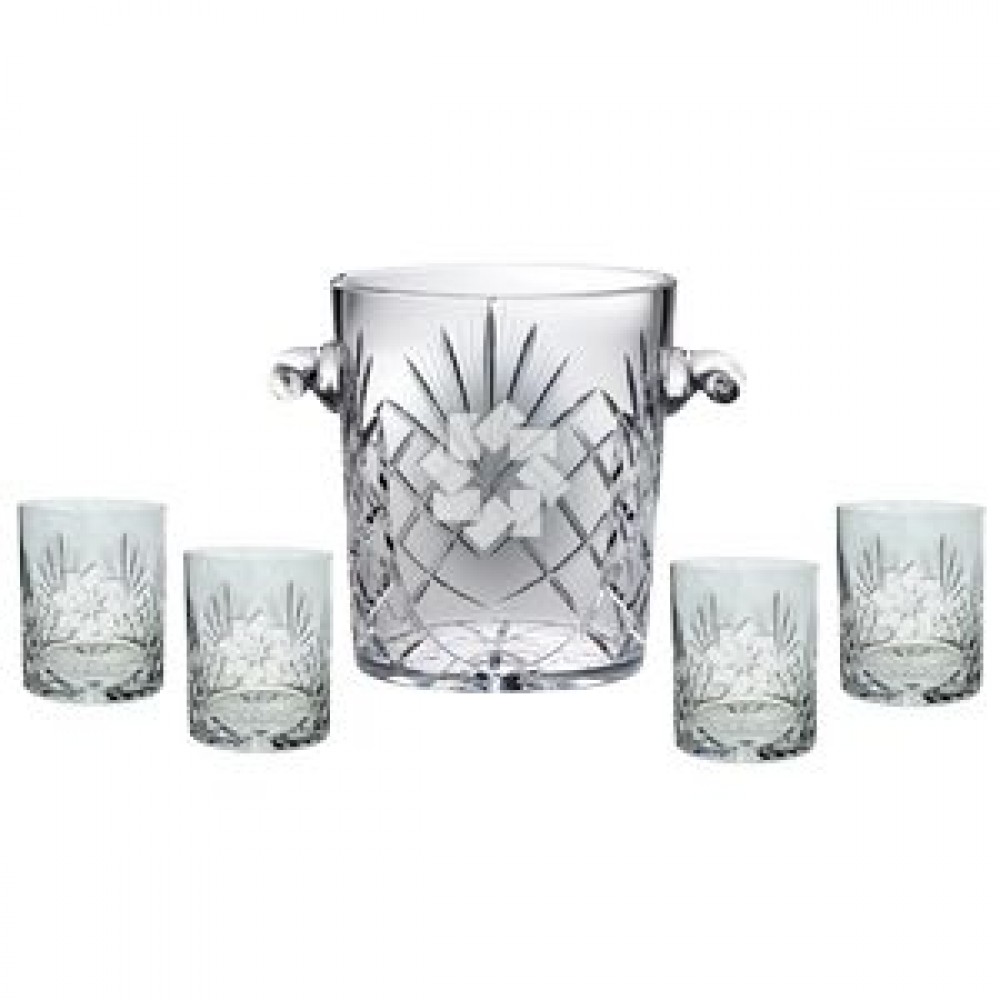 Logo Branded Westgate Status Ice Bucket 8"H with Four Matching (11.5 oz.) Rocks Glasses Logo Branded Westgate Status Ice Bucket 8"H with Four Matching (11.5 oz.) Rocks Glasses