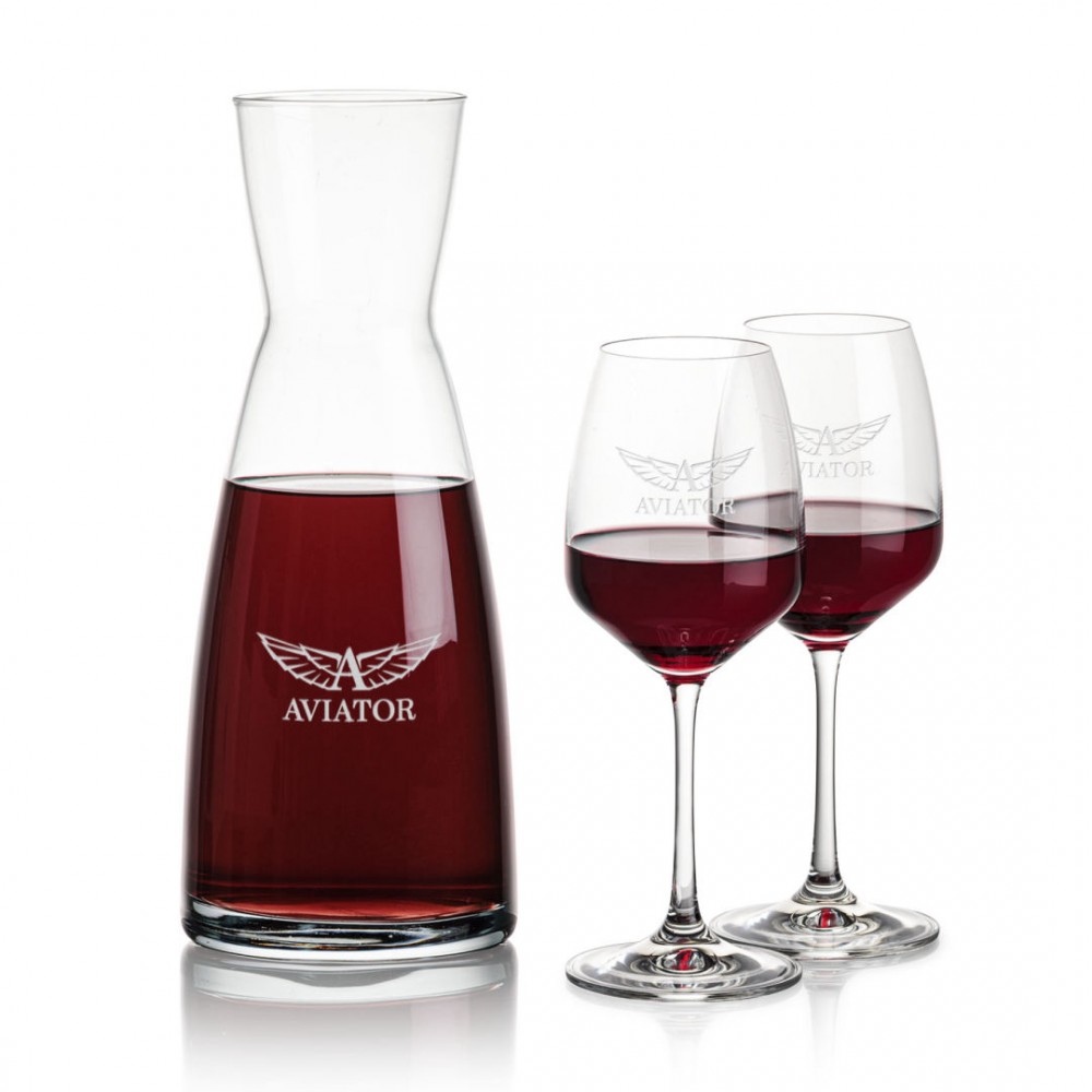 Winchester Carafe & 2 Oldham Wine with Logo