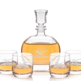 Glendale Decanter & 4 Ritz On-the-Rocks with Logo  Glendale Decanter & 4 Ritz On-the-Rocks with Logo