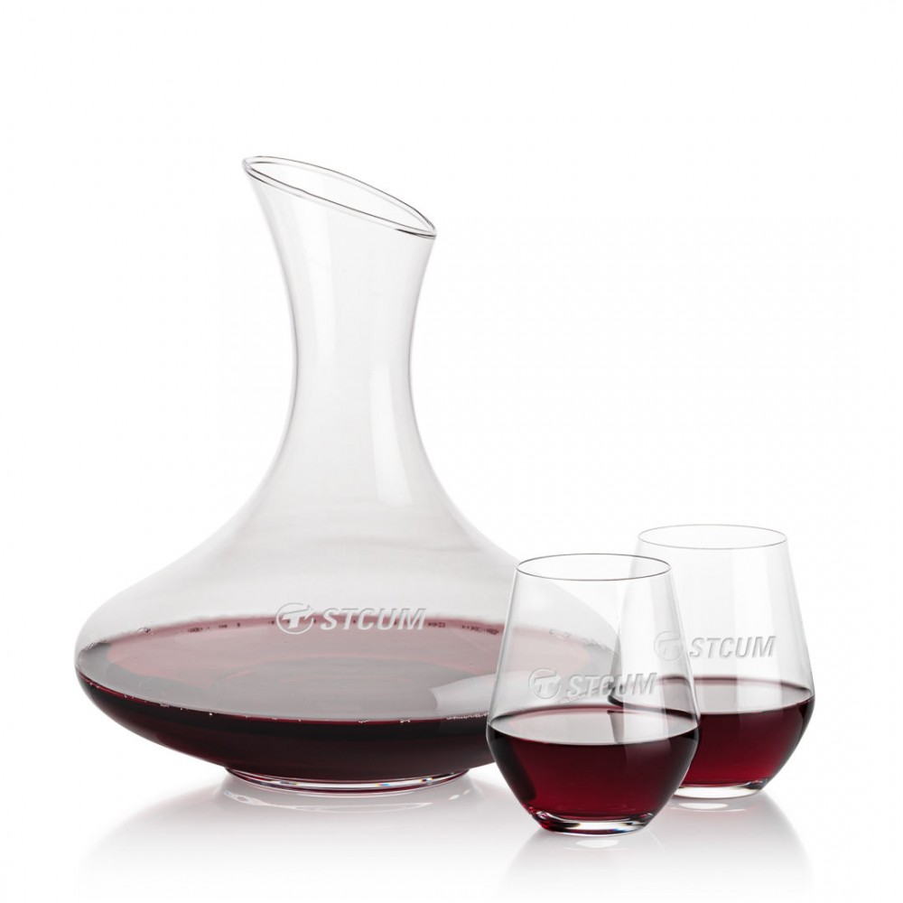 Innisfil Carafe & Reina Stemless Wine with Logo Innisfil Carafe & Reina Stemless Wine with Logo