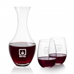 Oldham Carafe & Laurent Stemless Wine with Logo