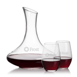 Custom Kanata Carafe & Vale Stemless Wine