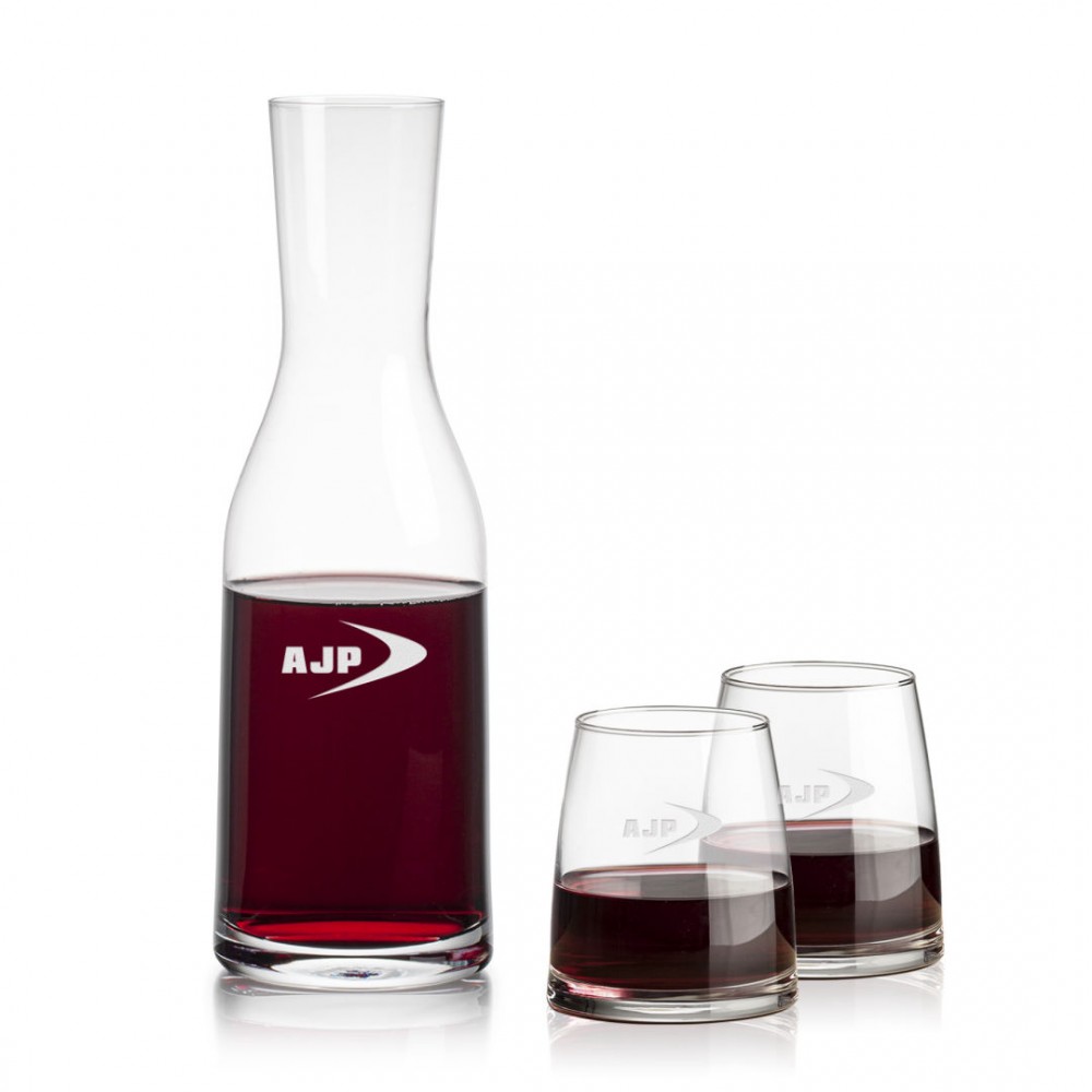 Personalized Caldmore Carafe & 2 Telford Stemless Wine