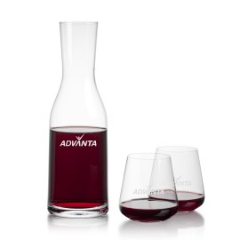 Customized Caldmore Carafe & 2 Breckland Stemless Wine  Customized Caldmore Carafe & 2 Breckland Stemless Wine