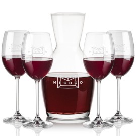 Westwood Carafe & 4 Naples Wine with Logo