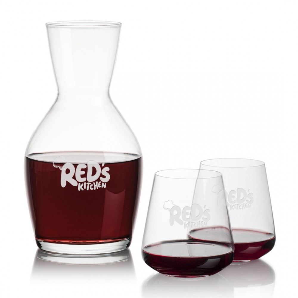 Westwood Carafe & Breckland Stemless with Logo Westwood Carafe & Breckland Stemless with Logo