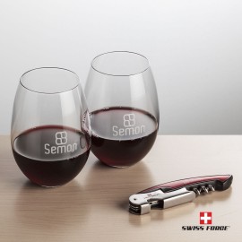 Swiss Force Opener & 2 Carlita Wine - Red with Logo  Swiss Force Opener & 2 Carlita Wine - Red with Logo