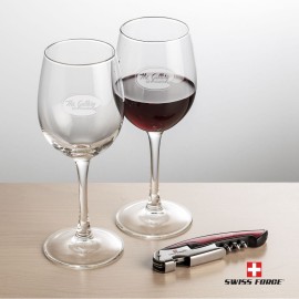 Swiss Force Opener & 2 Connoisseur Wine - Red with Logo