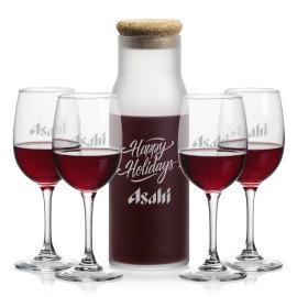 Yarmouth Carafe & 4 Farnham Wine with Logo  Yarmouth Carafe & 4 Farnham Wine with Logo