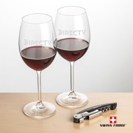 Personalized Swiss Force Opener & 2 Blyth Wine - Black