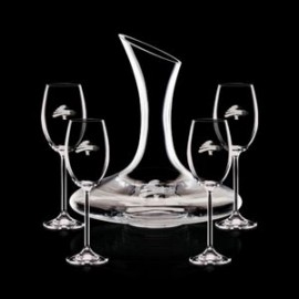 Customized Madagascar Carafe & 4 Woodbridge Wine