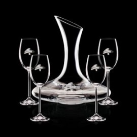 Personalized Madagascar Carafe & 4 Woodbridge Wine