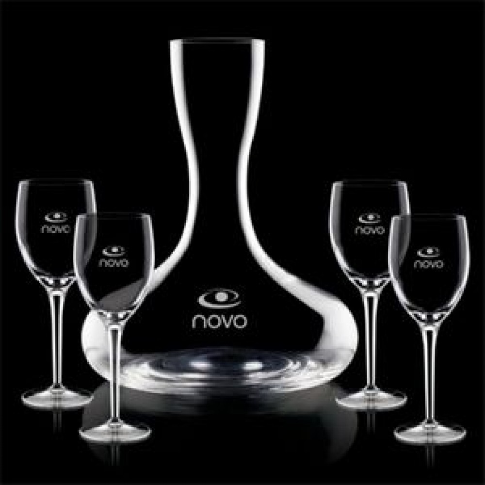 Gabriella Carafe & 4 Wine Custom Engraved Gabriella Carafe & 4 Wine Custom Engraved
