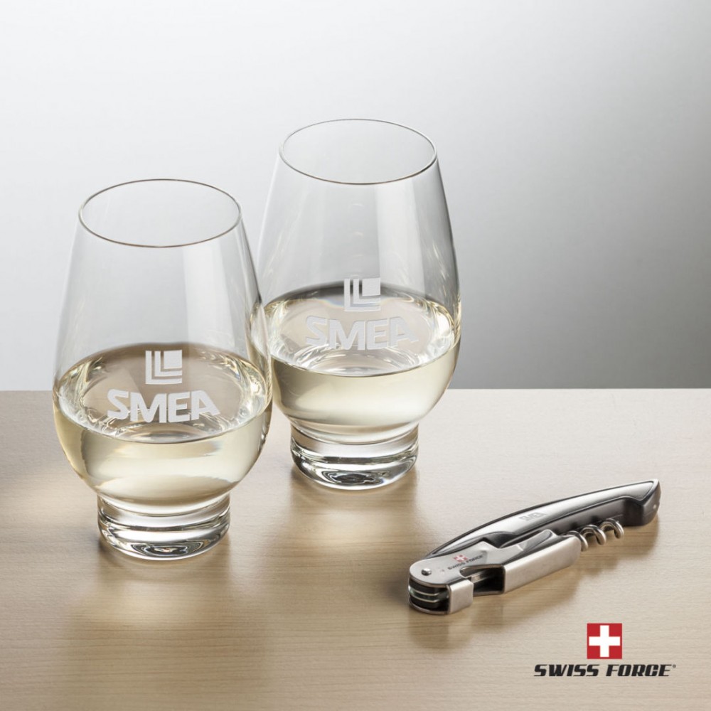 Swiss Force Opener & 2 Glenarden Wine - Silver with Logo