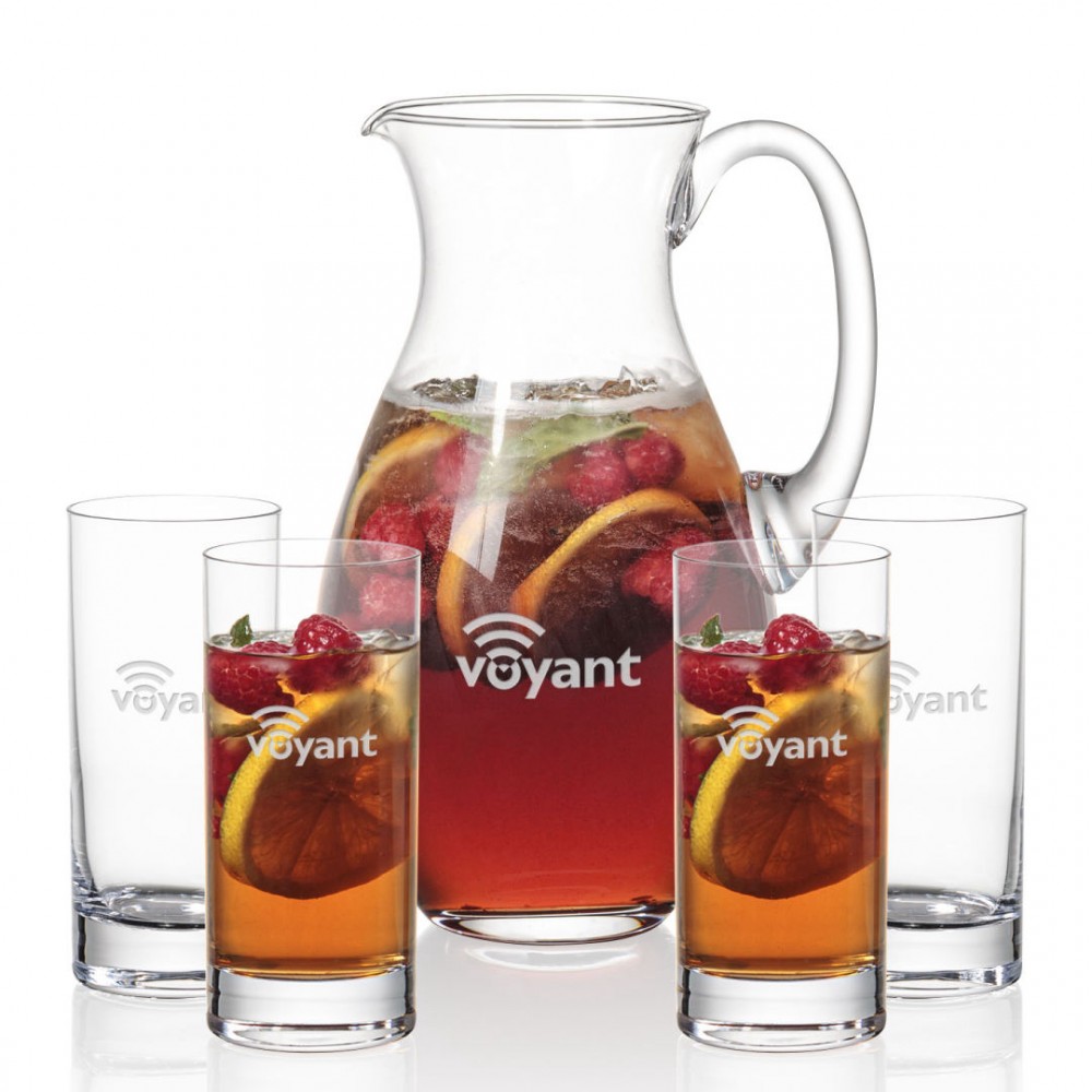 Charleston Pitcher & 4 Dresden Beverage with Logo Charleston Pitcher & 4 Dresden Beverage with Logo