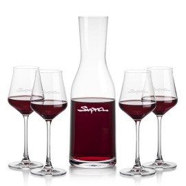 Customized Caldmore Carafe & 4 Bretton Wine  Customized Caldmore Carafe & 4 Bretton Wine