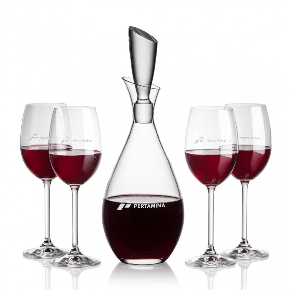 Juliette Decanter & 4 Naples Wine with Logo