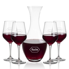 Oldham Carafe & 4 Germain Wine with Logo