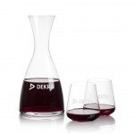 Barham Carafe & Breckland Stemless Wine with Logo