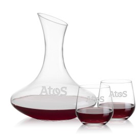 Logo Branded Hampton Carafe & Garland Stemless Wine