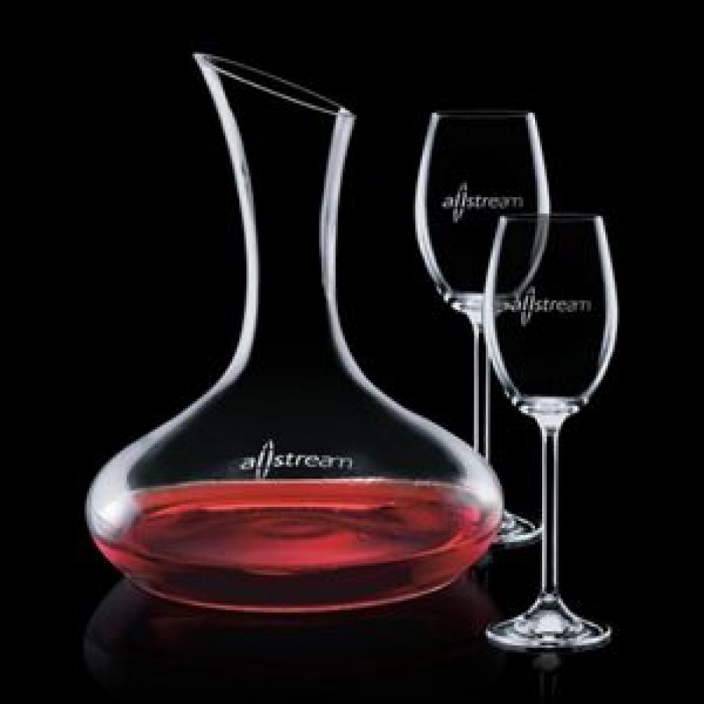 Custom Imprinted Cimarron Carafe & 2 Wine Custom Imprinted Cimarron Carafe & 2 Wine