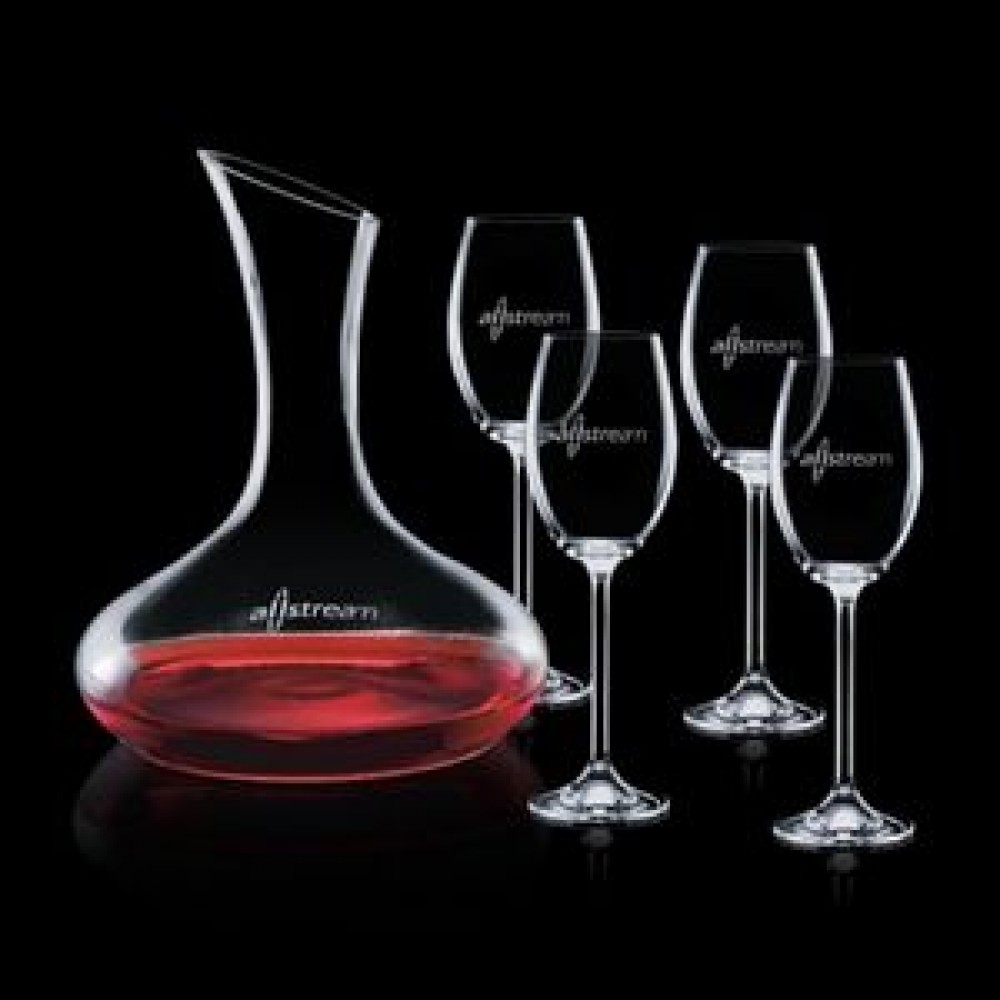 Custom Imprinted Cimarron Carafe & 4 Wine Custom Imprinted Cimarron Carafe & 4 Wine