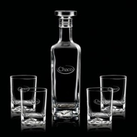 Logo Branded Lucinde Decanter & 4 Double Old Fashioned