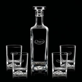 Custom Lucinde Decanter & 4 Double Old Fashioned