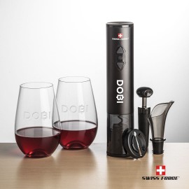 Promotional Swiss Force Opener & 2 Boston Stemless Wine  Promotional Swiss Force Opener & 2 Boston Stemless Wine