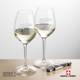 Promotional Swiss Force Opener & 2 RIEDEL Extreme Wine - Silver