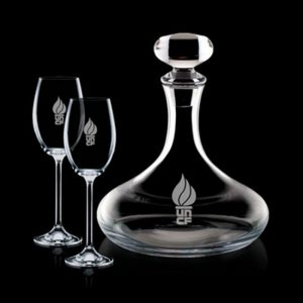 Stratford Decanter & 2 Woodbridge Wine with Logo Stratford Decanter & 2 Woodbridge Wine with Logo