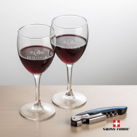 Customized Swiss Force Opener & 2 Carberry Wine - Blue