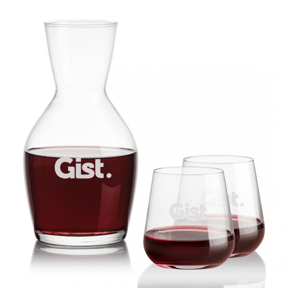 Westwood Carafe & 2 Howden Stemless with Logo Westwood Carafe & 2 Howden Stemless with Logo