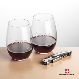 Customized Swiss Force Opener & 2 Laurent Wine - Silver