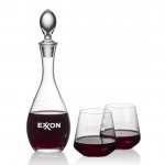 Logo Branded Malvern Decanter & Cannes Stemless Wine