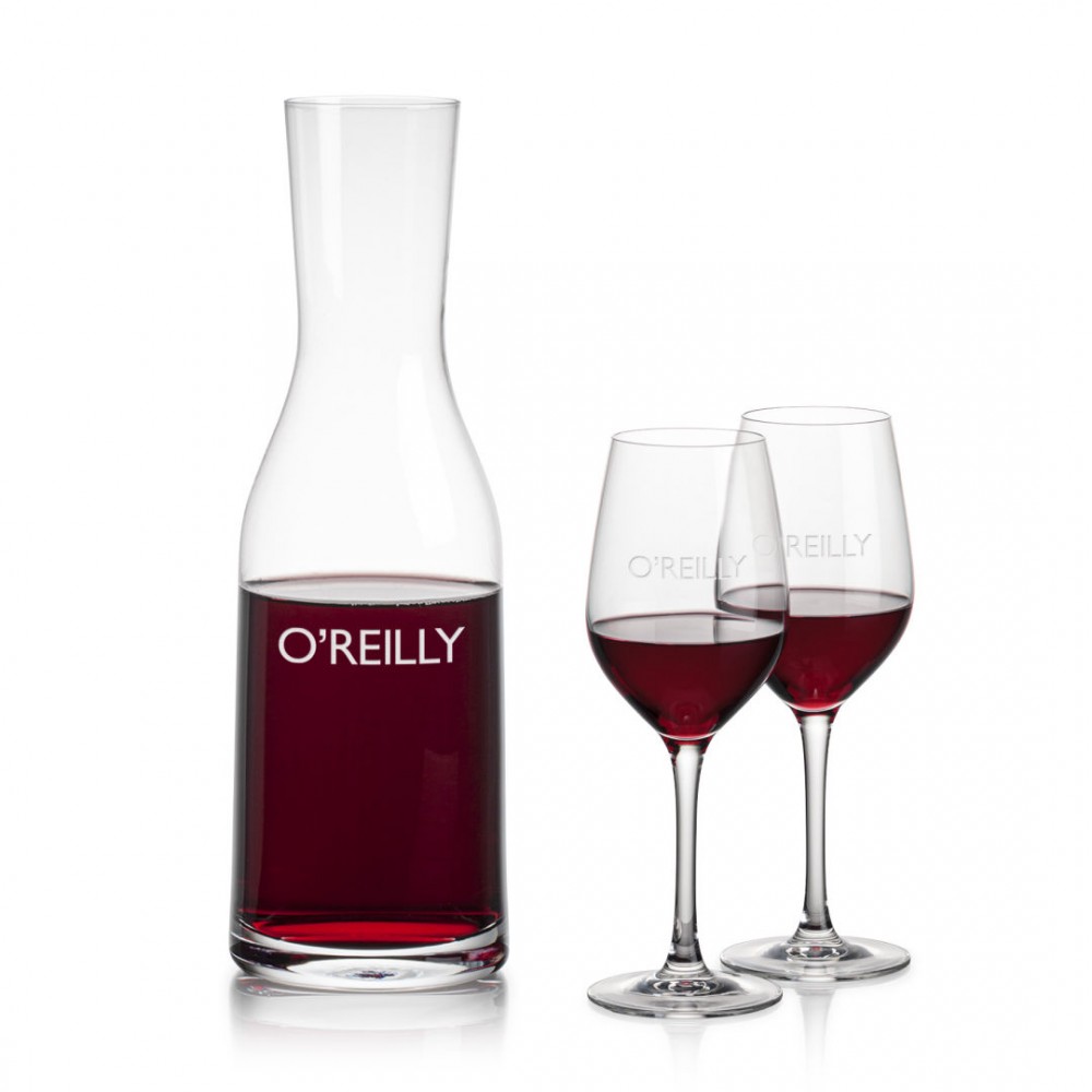 Caldmore Carafe & Lethbridge Wine with Logo Caldmore Carafe & Lethbridge Wine with Logo