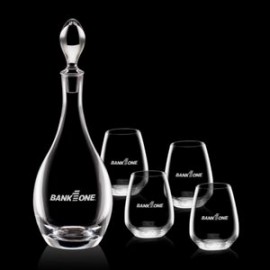Promotional Malvern Decanter & 4 Brunswick Stemless Wine