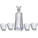 Promotional Arezzo Decanter (25 oz.) with Four Matching (10.75 oz.) Arezzo Rocks Glasses (5 Piece Set)