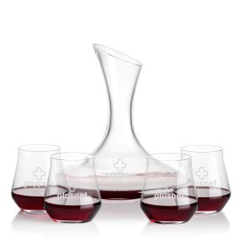 Personalized Madagascar Carafe & 4 Bretton Stemless Wine  Personalized Madagascar Carafe & 4 Bretton Stemless Wine