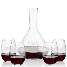 Terrassa Carafe & 4 Laurent Slemless Wine with Logo