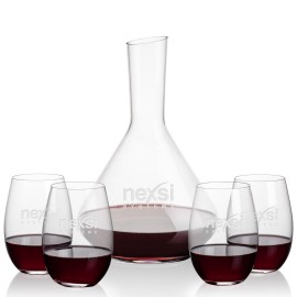 Personalized Terrassa Carafe & 4 Laurent Slemless Wine