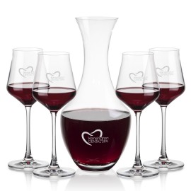 Personalized Oldham Carafe & 4 Bretton Wine