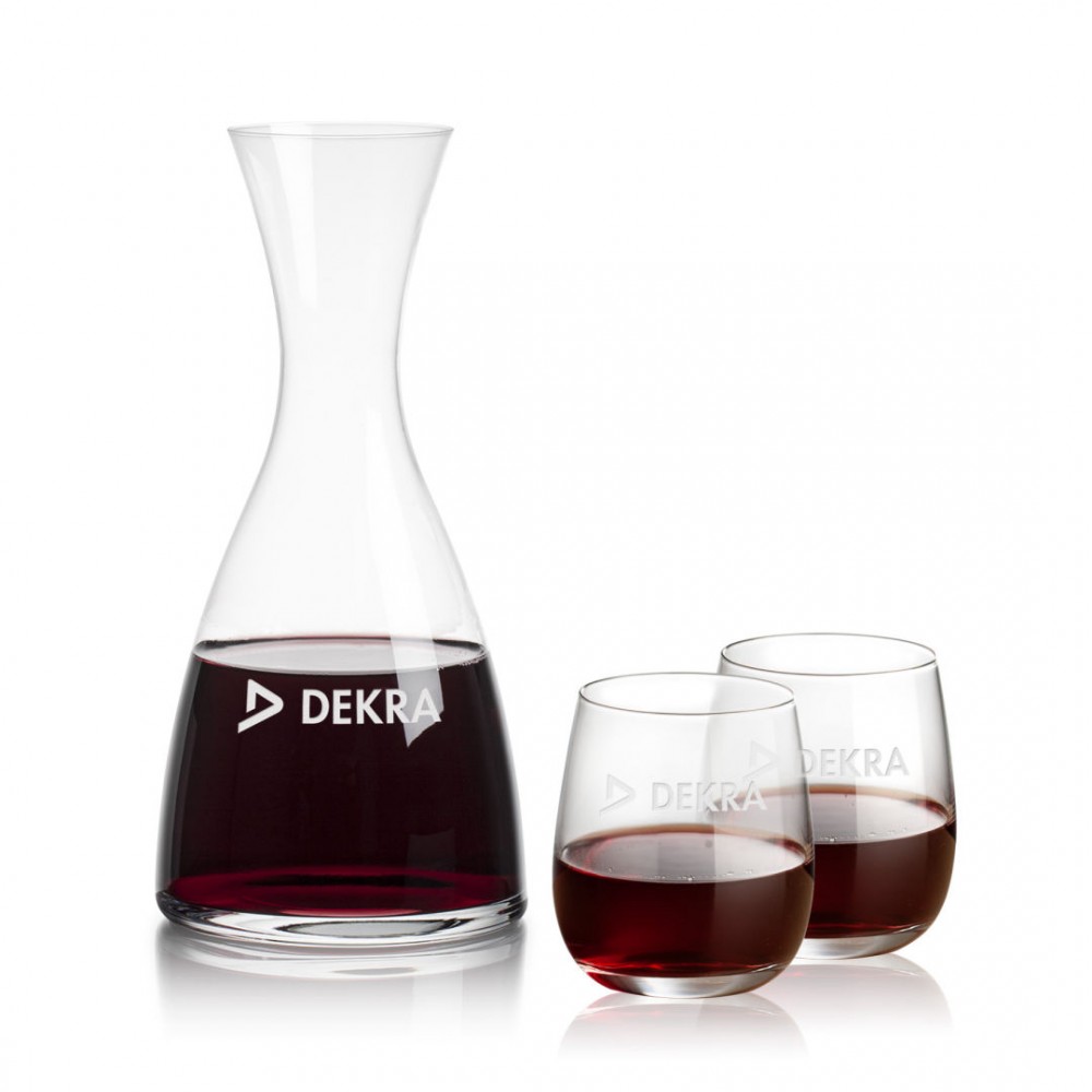 Personalized Barham Carafe & Crestview Stemless Wine Personalized Barham Carafe & Crestview Stemless Wine