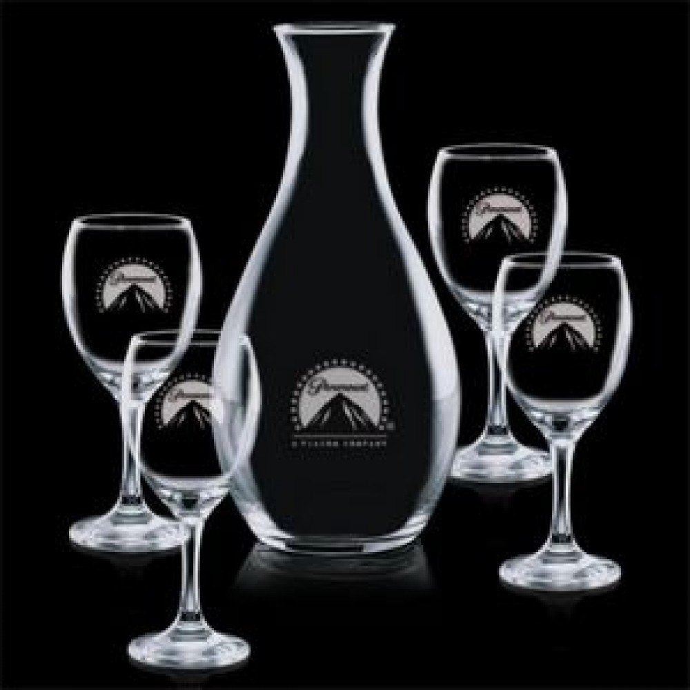 Custom Engraved Riley Carafe & 4 Wine Custom Engraved Riley Carafe & 4 Wine